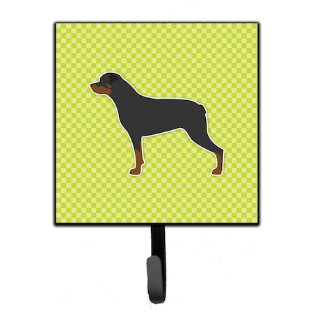 Carolines Treasures Rottweiler Checkerboard Green Leash or Key Holder BB3866SH4